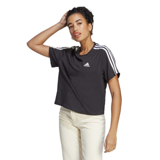 ADIDAS TSHIRT CROP 3S HR4913 ΜΑΥΡΟ