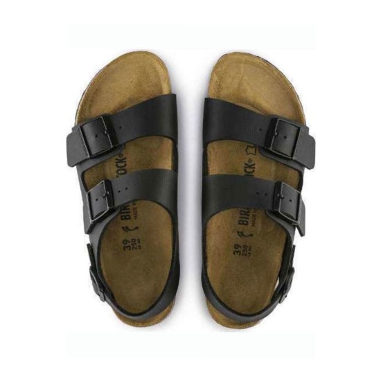 BIRKENSTOCK MILANO BIRKO-FLOR LEATHER 0034791 ΜΑΥΡΟ