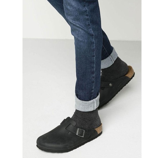 BIRKENSTOCK BOSTON OILED LEATHER 0059461 ΜΑΥΡΟ