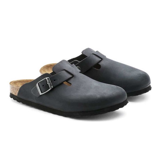 BIRKENSTOCK BOSTON OILED LEATHER 0059461 ΜΑΥΡΟ