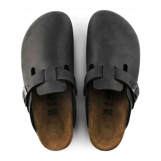 BIRKENSTOCK BOSTON OILED LEATHER 0059461 ΜΑΥΡΟ