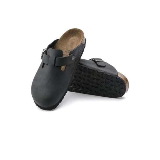 BIRKENSTOCK BOSTON OILED LEATHER 594630 ΜΑΥΡΟ