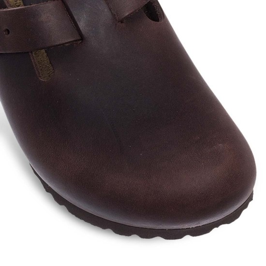 BIRKENSTOCK BOSTON OILED LEATHER 860133 ΚΑΦΕ OILED