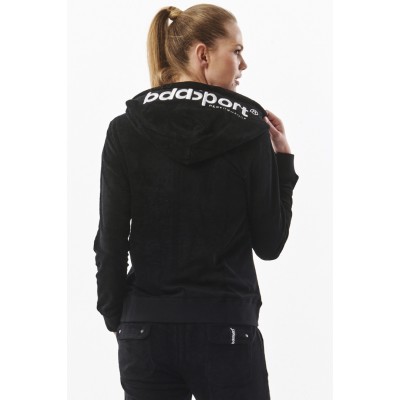 BODY ACTION TERRY HOODIE JACKET 071317 01 ΜΑΥΡΟ