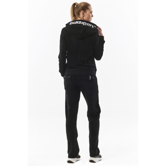 BODY ACTION TERRY HOODIE JACKET 071317 01 ΜΑΥΡΟ
