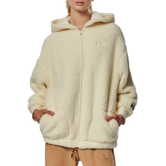 BODY ACTION WOMEN'S OVERSIZED FULL-ZIP 071323 01 ΕΚΡΟΥ