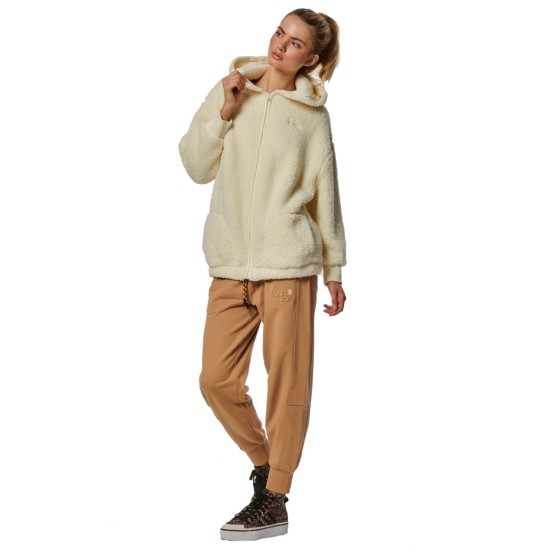 BODY ACTION WOMEN'S OVERSIZED FULL-ZIP 071323 01 ΕΚΡΟΥ