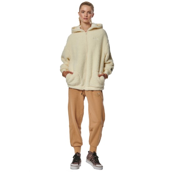 BODY ACTION WOMEN'S OVERSIZED FULL-ZIP 071323 01 ΕΚΡΟΥ