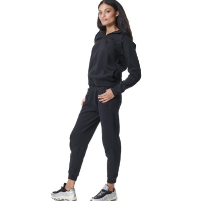 BODY ACTION FLEECE FULL ZIP HOODIE 071421 01 ΜΑΥΡΟ 