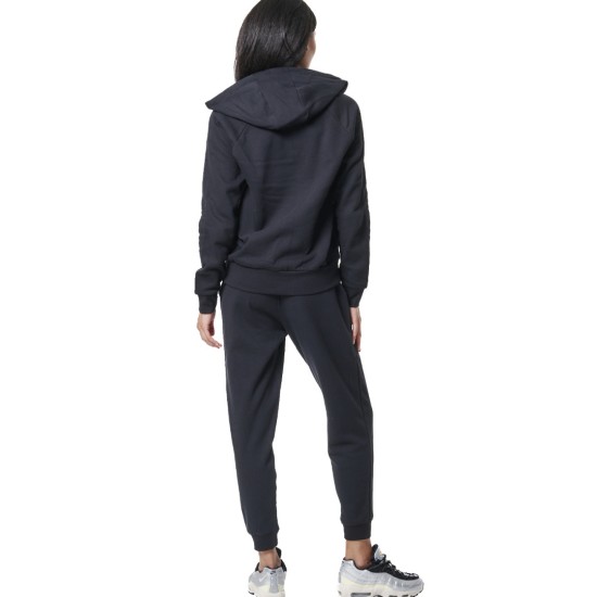 BODY ACTION FLEECE FULL ZIP HOODIE 071421 01 ΜΑΥΡΟ 