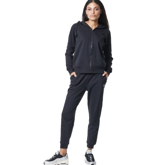 BODY ACTION FLEECE FULL ZIP HOODIE 071421 01 ΜΑΥΡΟ 