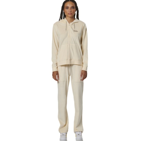 BODY ACTION VELUR HOODIE JACKET 071518 01 ΚΡΕΜ