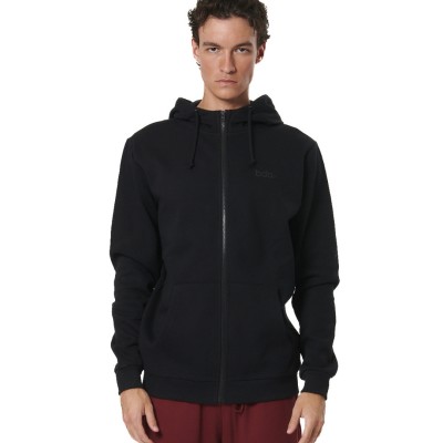 BODY ACTION FULL ZIP HOODIE 073520 01 ΜΑΥΡΟ 