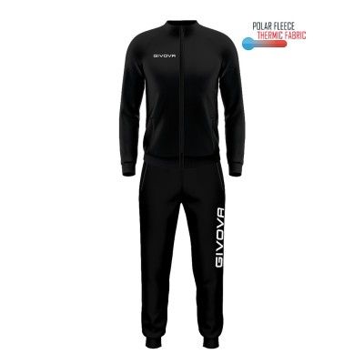 GIVOVA CUBA TRACKSUITE POLARFLEECE TR034 0010 ΜΑΥΡΟ