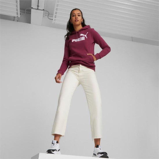 PUMA W ESS LOGO HOODIE FL 586789 22 ΜΠΟΡΝΤΟ