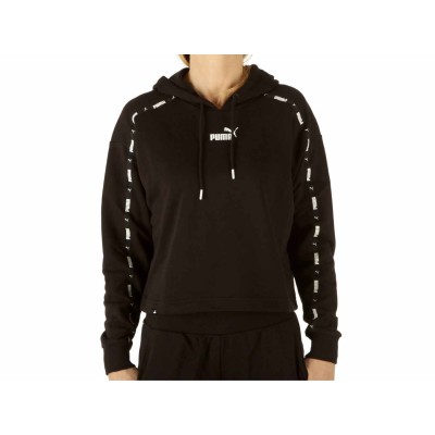 PUMA POWER TAPE CROPPED HOODIE 848431 01 ΜΑΥΡΟ