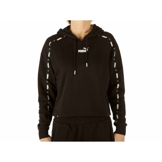 PUMA POWER TAPE CROPPED HOODIE 848431 01 ΜΑΥΡΟ