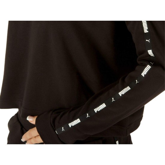 PUMA POWER TAPE CROPPED HOODIE 848431 01 ΜΑΥΡΟ