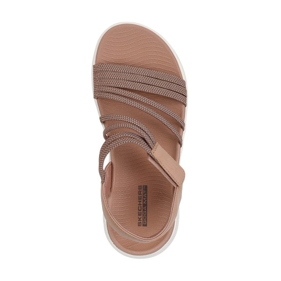 SKECHERS MULTI-STRAP GORE QUARTER STRAP 141473 TAN ΚΑΦΕ