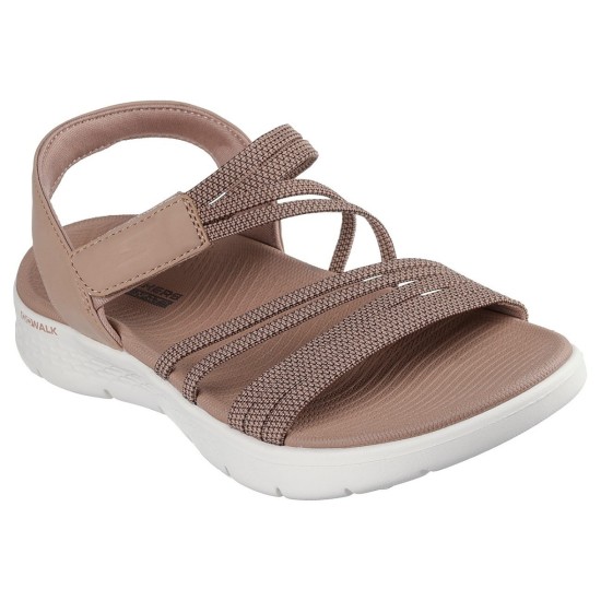 SKECHERS MULTI-STRAP GORE QUARTER STRAP 141473 TAN ΚΑΦΕ