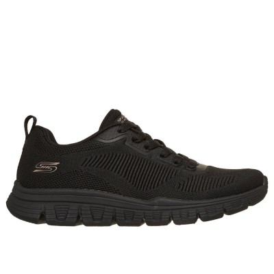SKECHERS ENGINEERED KNIT LACE UP 117700 BBK ΜΑΥΡΟ