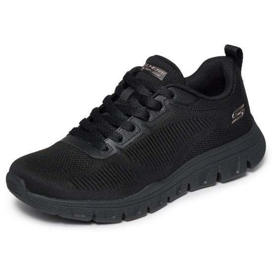 SKECHERS ENGINEERED KNIT LACE UP 117700 BBK ΜΑΥΡΟ