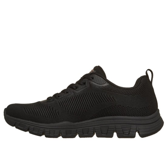 SKECHERS ENGINEERED KNIT LACE UP 117700 BBK ΜΑΥΡΟ