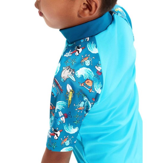 SPEEDO SHORT SLEEVE RASH TOP SET 003233 15137B ΓΑΛΑΖΙΟ