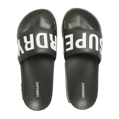 SUPERDRY CORE POOL SLIDE WF310237A 02A ΜΑΥΡΟ ΛΕΥΚΟ