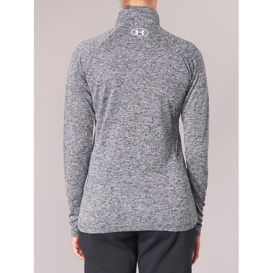 UNDER ARMOUR TECH TWIST 1/2 ZIP 1320128 001 ΓΚΡΙ ΜΑΥΡΟ