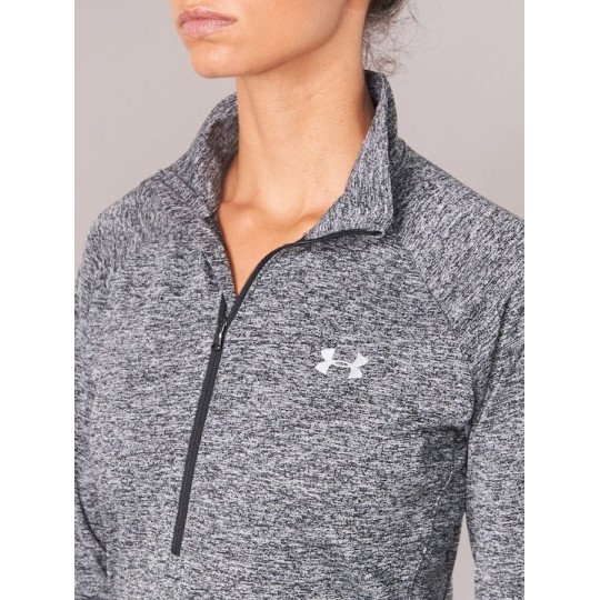 UNDER ARMOUR TECH TWIST 1/2 ZIP 1320128 001 ΓΚΡΙ ΜΑΥΡΟ
