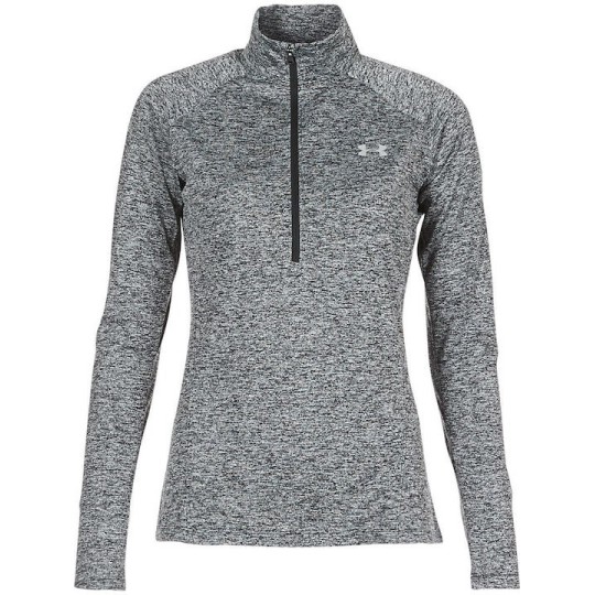 UNDER ARMOUR TECH TWIST 1/2 ZIP 1320128 001 ΓΚΡΙ ΜΑΥΡΟ
